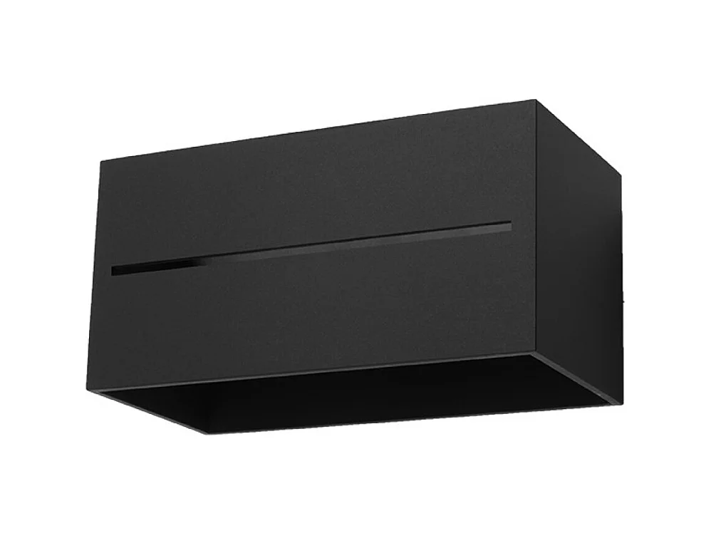 Wandlampen Zorbo maxi modern aus  Aluminium - 2 lichtquellen 4000K - L.20 x H. cm - Schwarz