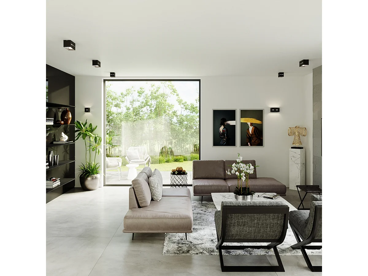 Appliques Zorbo maxi moderne en aluminium - 2 sources lumineuses 4000K - L.20 x H.10 cm - noir