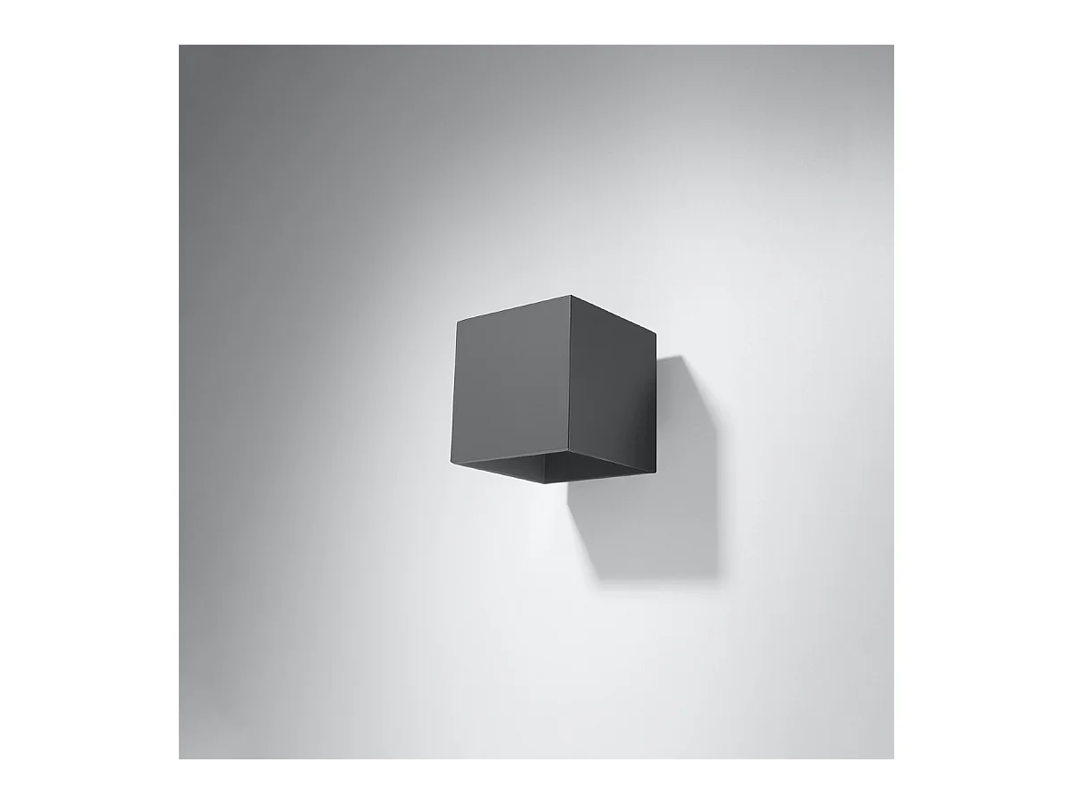 Wandlampen Quadx modern aus  Aluminium - 1 lichtquellen 4000K - L.10 x H. cm - Anthrazit