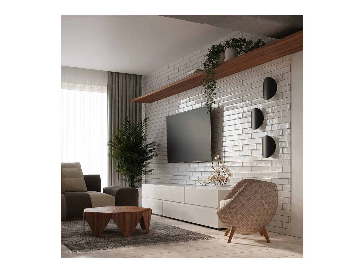 Appliques Perceptix moderne en acier - 2 sources lumineuses 3000K - L.25 x H.29 cm - noir