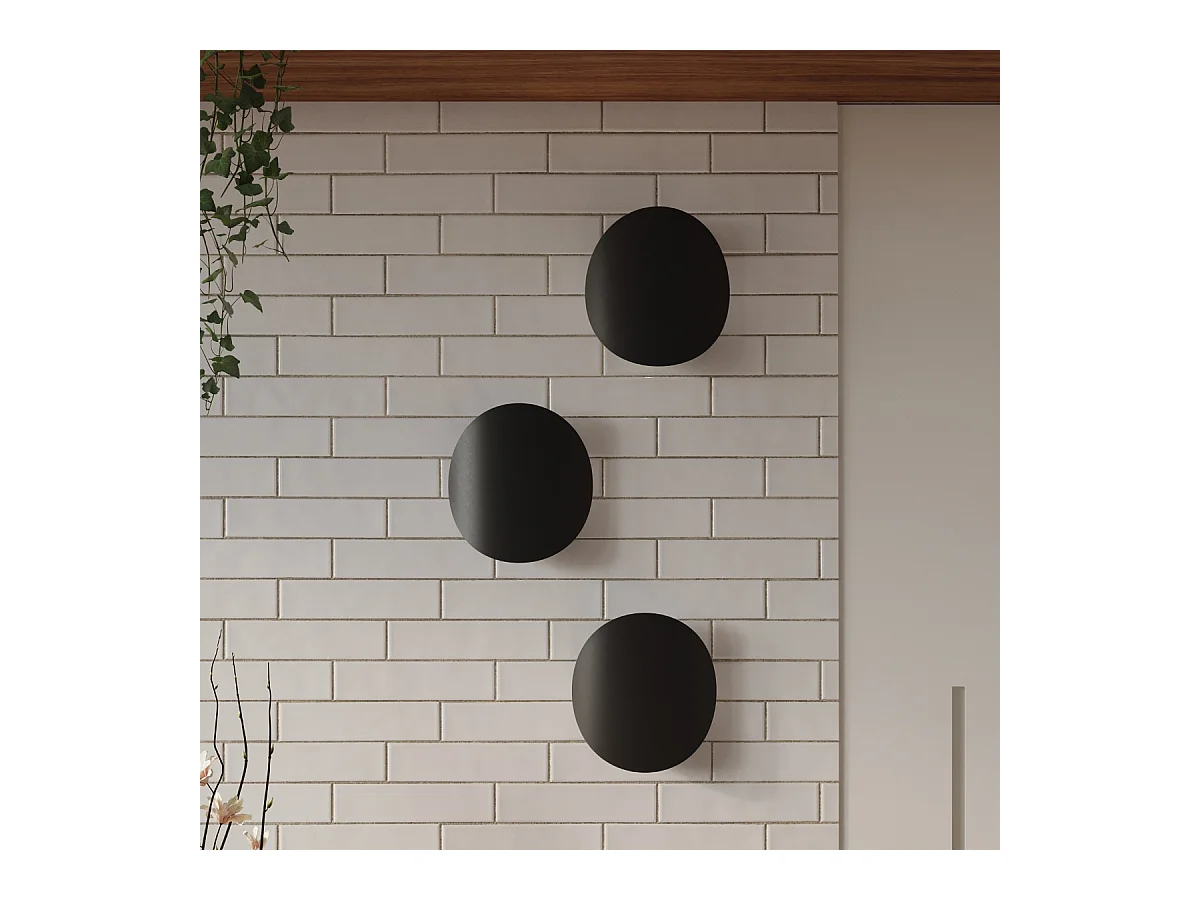 Appliques Perceptix moderne en acier - 2 sources lumineuses 3000K - L.25 x H.29 cm - noir