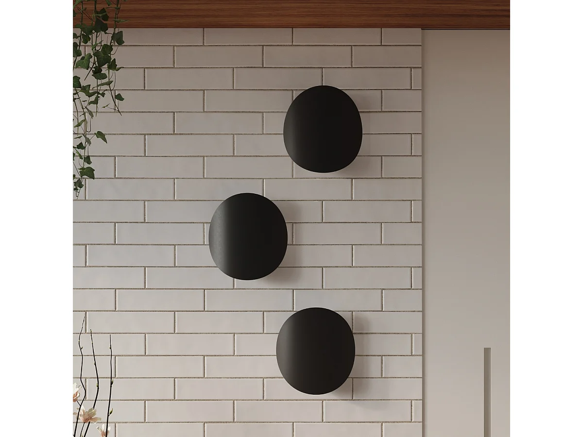 Appliques Perceptix moderne en acier - 2 sources lumineuses 3000K - L.25 x H.29 cm - noir