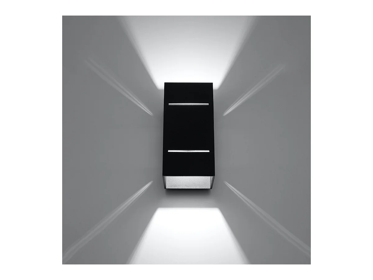 Candeeiros de parede Vivus sótão, alumínio - 1 fontes de luz 4000K - L.10 x H.20 cm - preto