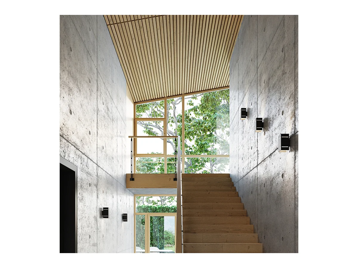 Candeeiros de parede Vivus sótão, alumínio - 1 fontes de luz 4000K - L.10 x H.20 cm - preto