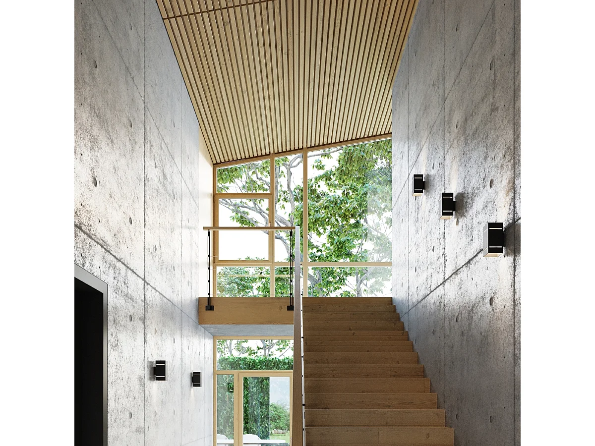 Appliques Vivus grenier en aluminium - 1 sources lumineuses 4000K - L.10 x H.20 cm - noir