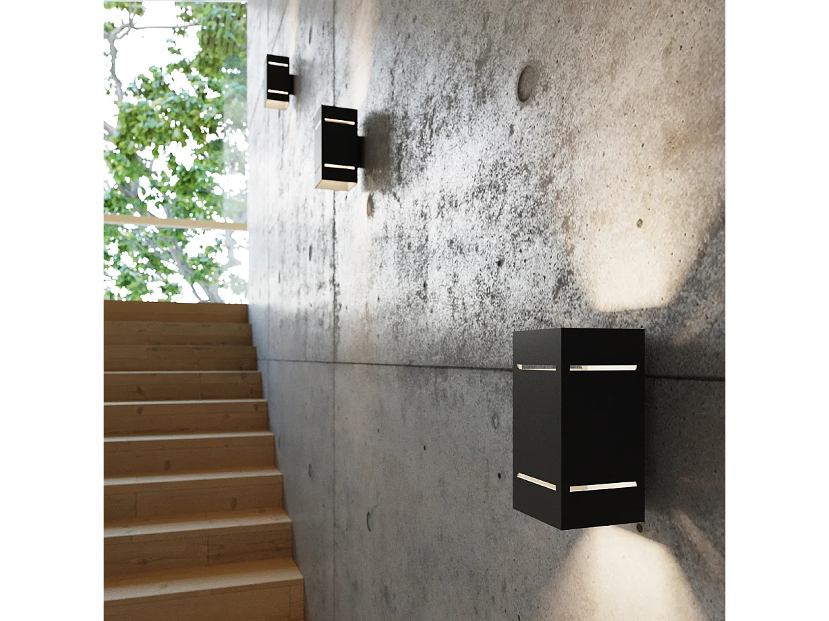 Appliques Vivus grenier en aluminium - 1 sources lumineuses 4000K - L.10 x H.20 cm - noir