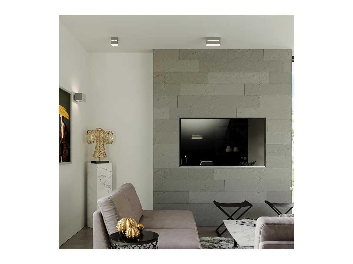 Lampade da parete Zorbo maxi moderno di alluminio - 2 sorgenti luminose 3000K - L.20 x A.10 cm - grigio