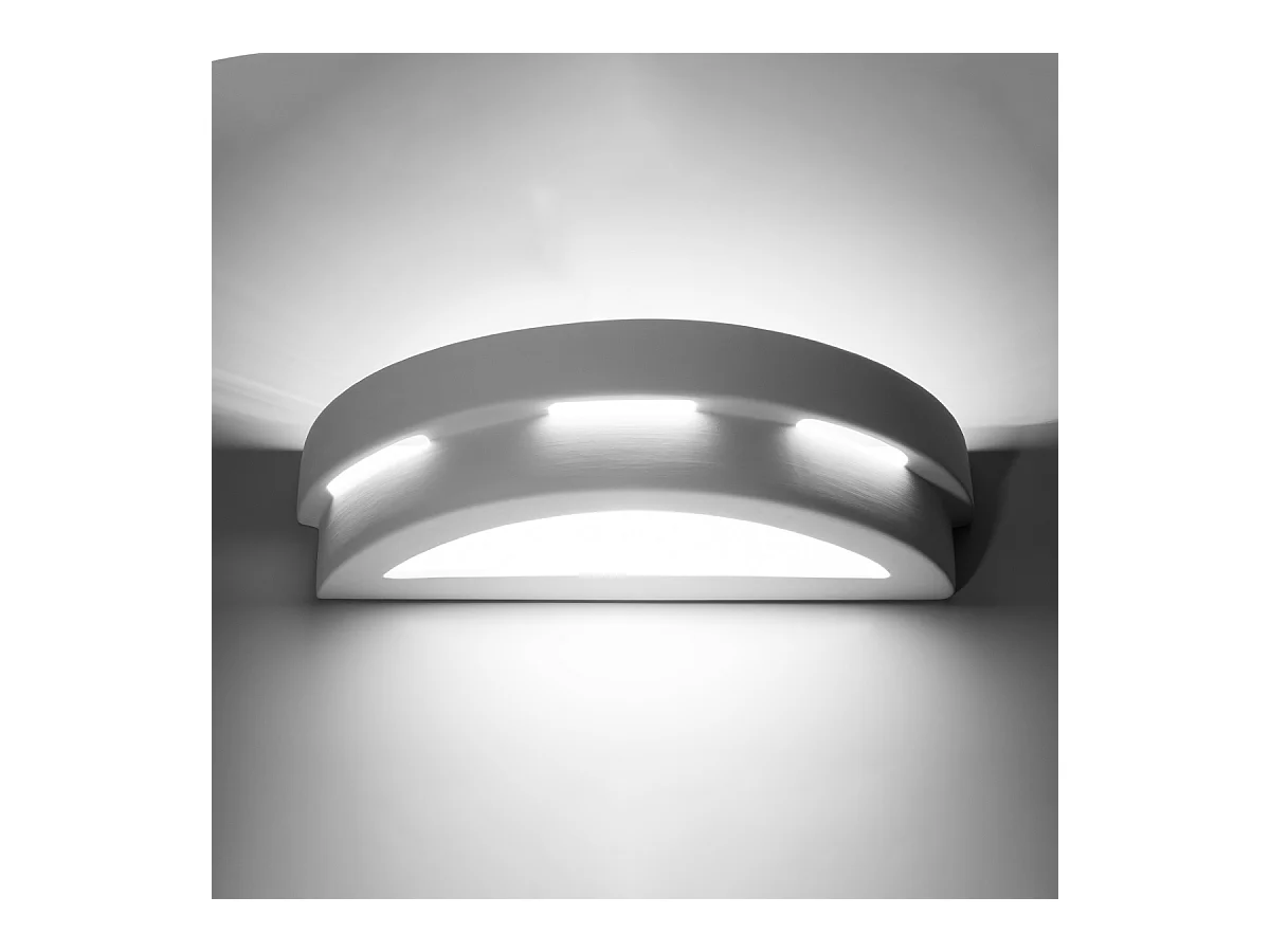 Wandlampen Gloch modern van  - 1 lichtbronnen 4000K - L.40 x H.10 cm - wit