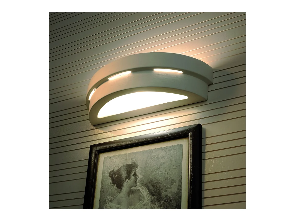 Wandlampen Gloch modern van  - 1 lichtbronnen 4000K - L.40 x H.10 cm - wit