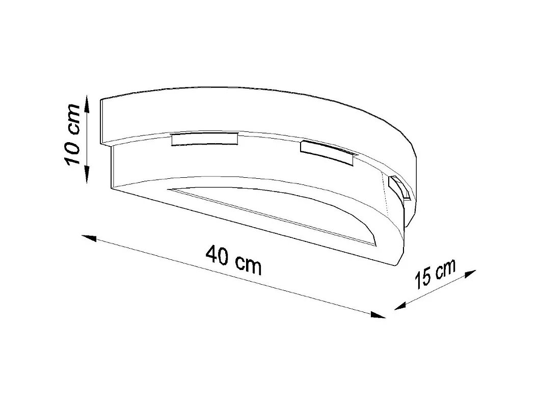 Wandlampen Gloch modern van  - 1 lichtbronnen 4000K - L.40 x H.10 cm - wit