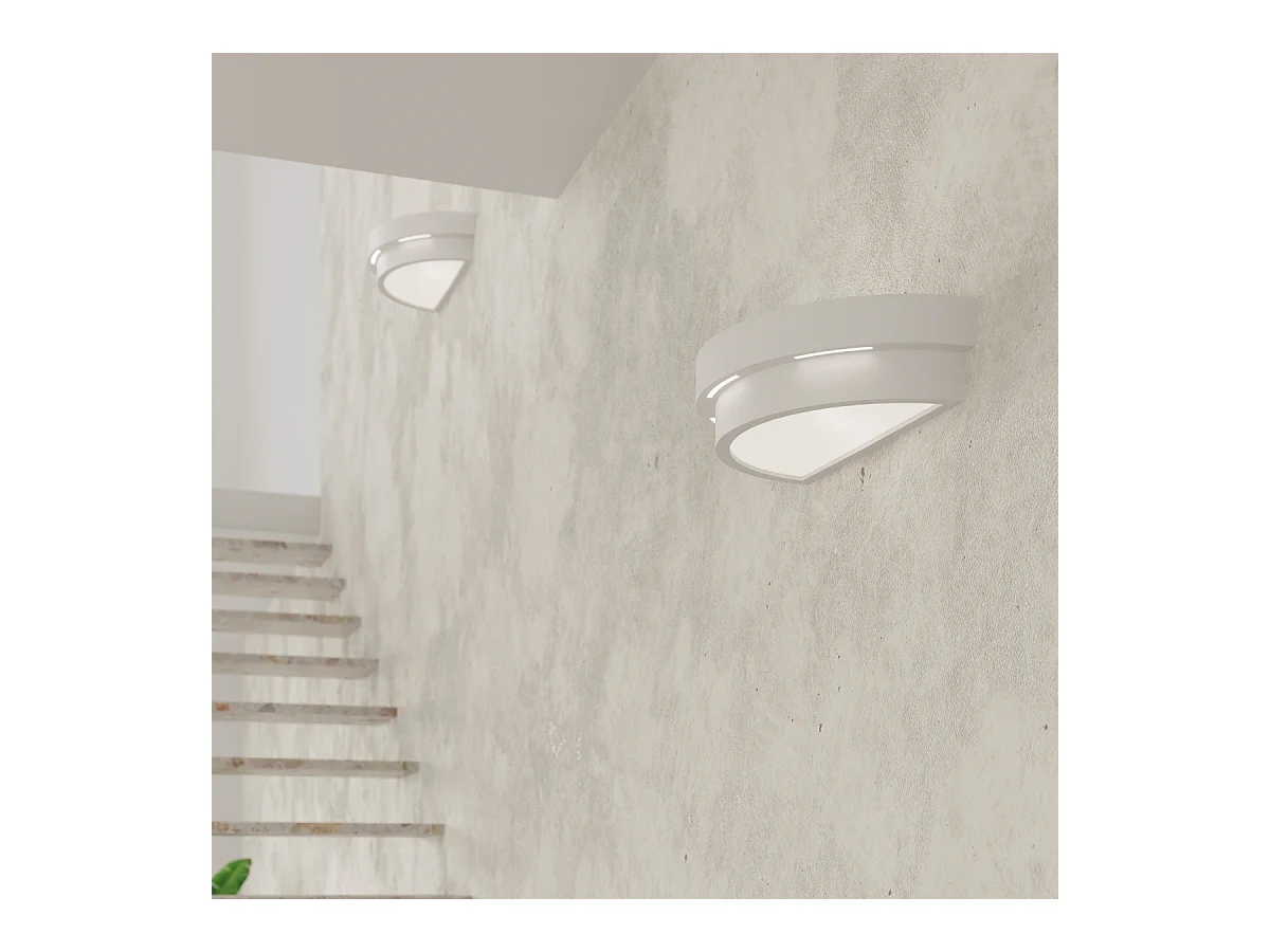 Wandlampen Gloch modern van  - 1 lichtbronnen 4000K - L.40 x H.10 cm - wit