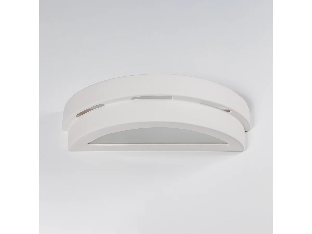 Appliques Gloch moderne en céramique/verre - 1 sources lumineuses 4000K - L.40 x H.10 cm - blanc