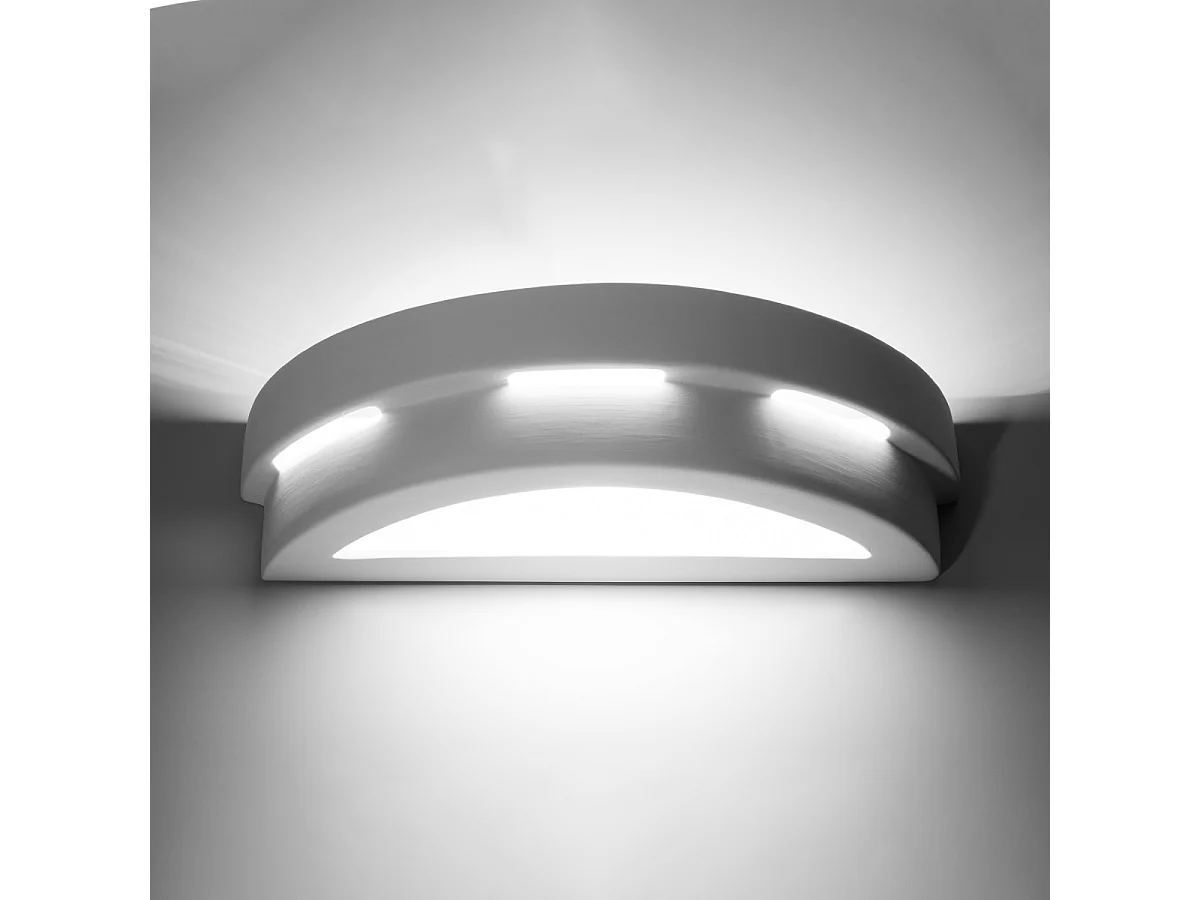 Appliques Gloch moderne en céramique/verre - 1 sources lumineuses 4000K - L.40 x H.10 cm - blanc