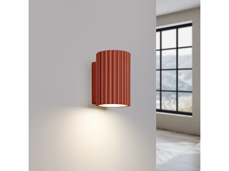 Wandlamp Gloow minimalistisch van  - 1 lichtbronnen 3000K - L.6,5 x H.10 cm - rode oker