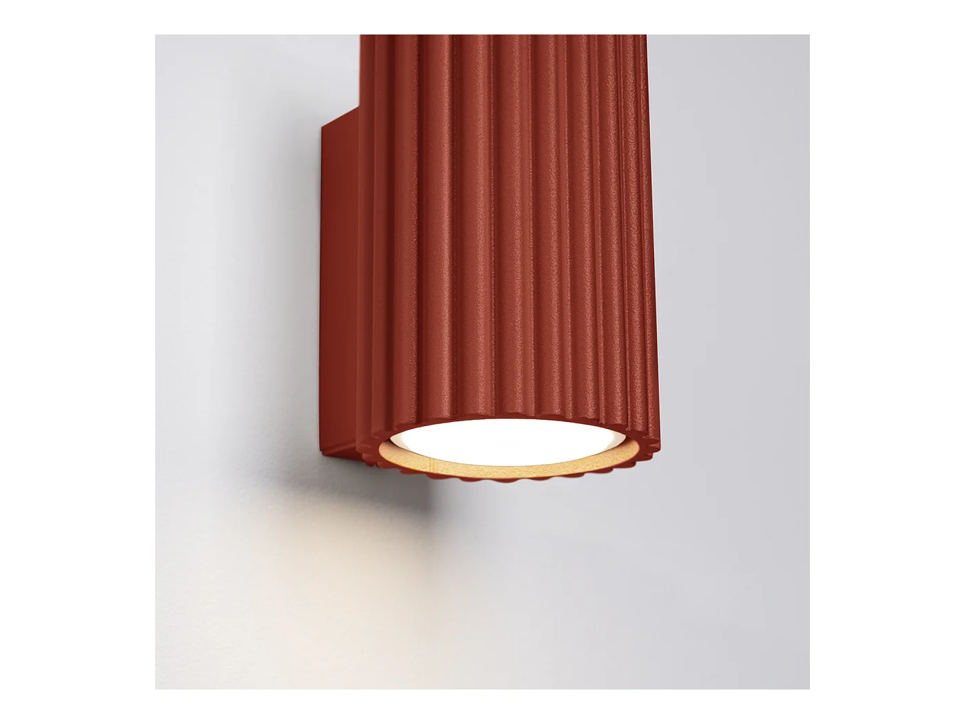 Wandleuchte Gloow minimalistisch aus  Aluminium - 1 lichtquellen 3000K - L.6,5 x H. cm - roter Ocker