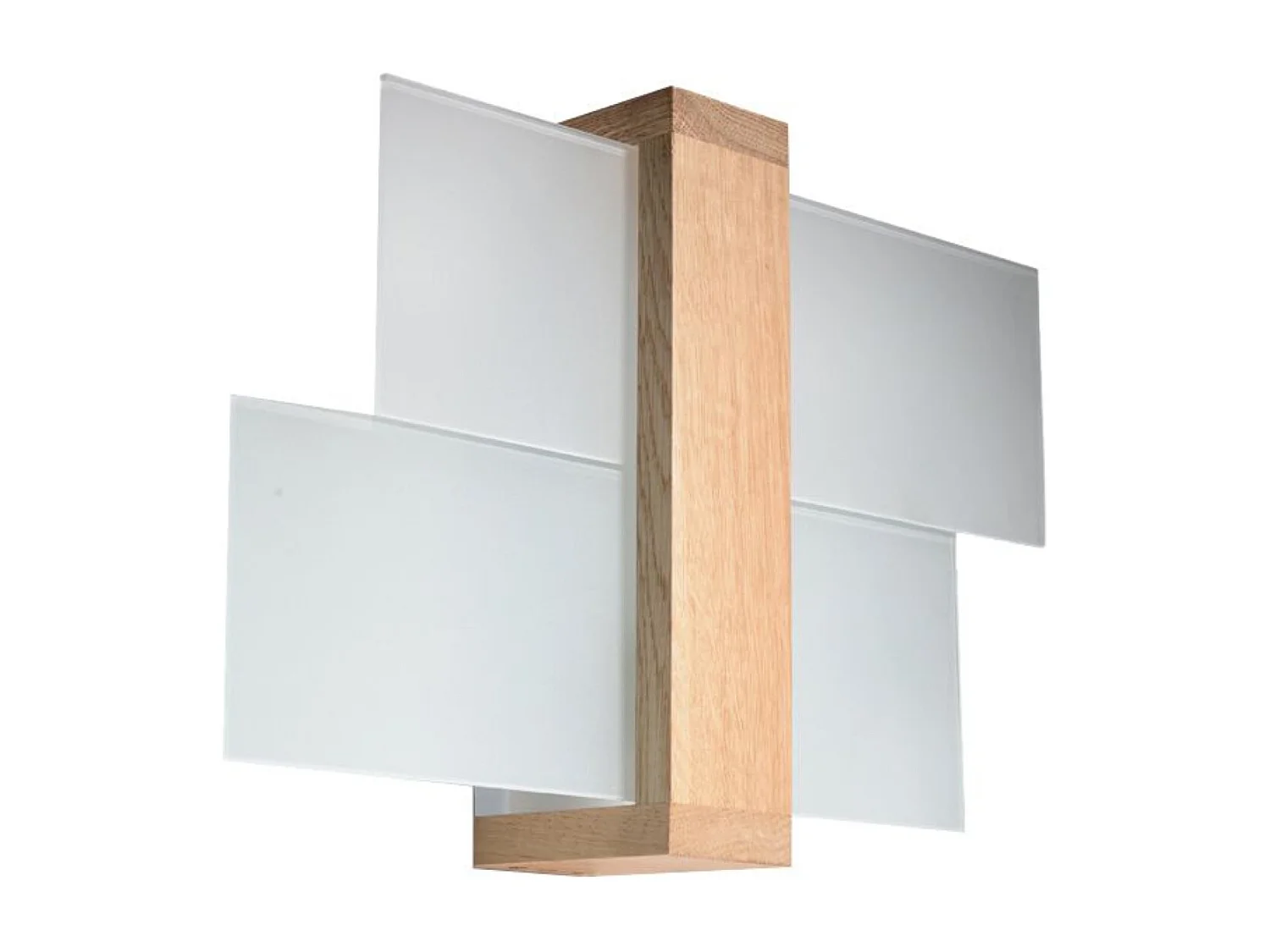 Appliques Ignis scandinave en bois/verre - 1 sources lumineuses 3000K - L.43 x H.30 cm - bois naturel
