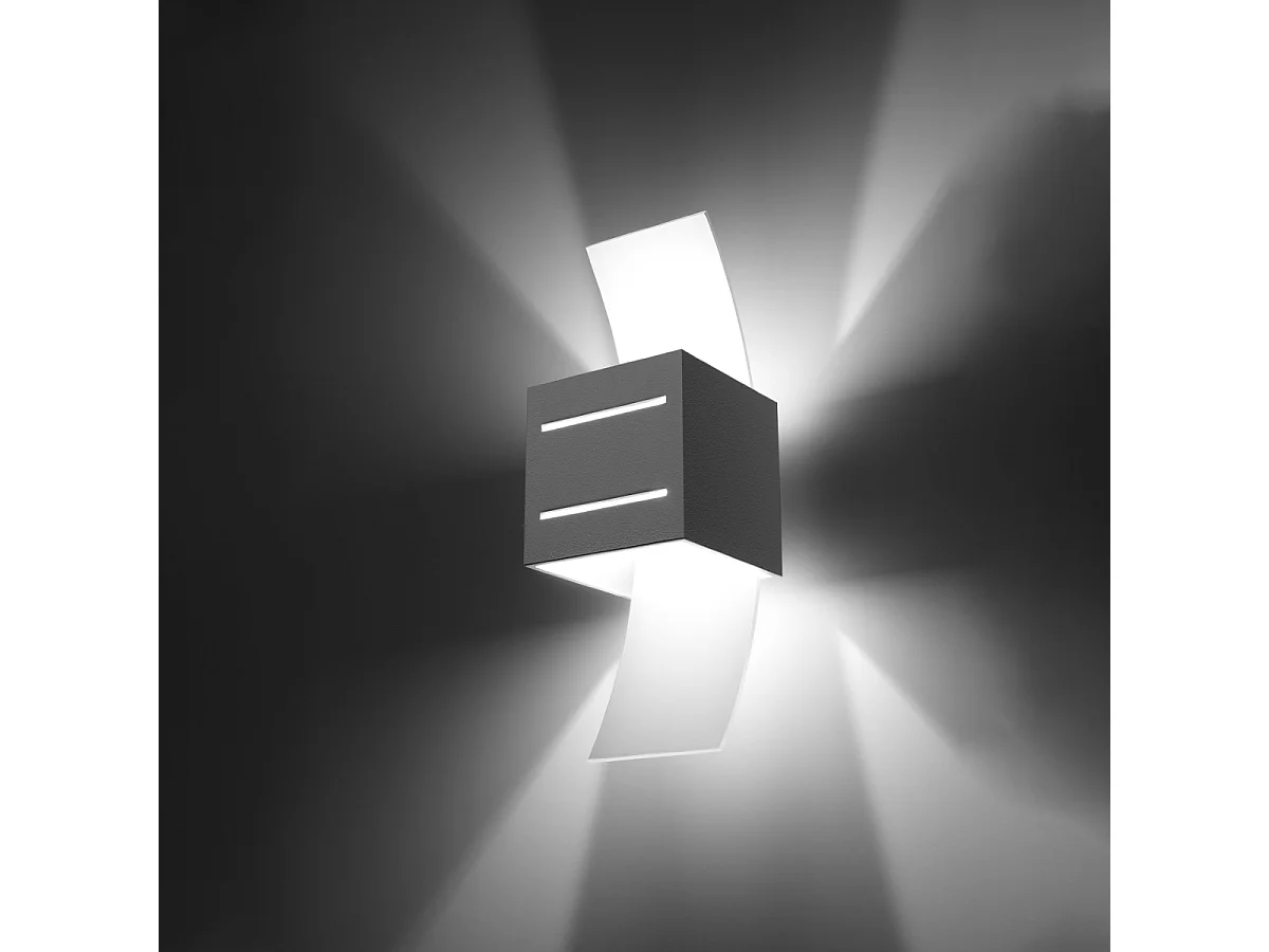 Wandlampen Solenix modern aus  Aluminium/Glas - 1 lichtquellen 3000K - L.10 x H. cm - Weiß