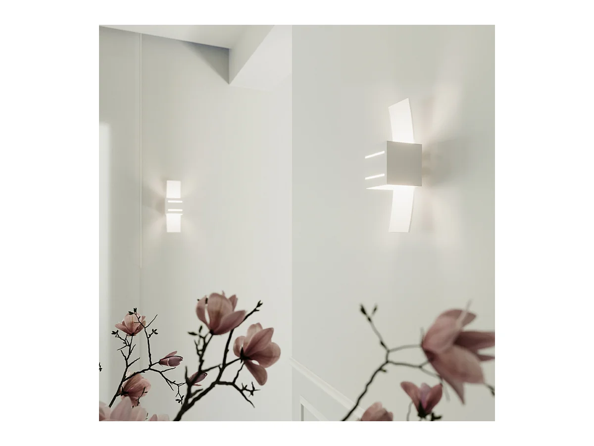 Wandlampen Solenix modern aus  Aluminium/Glas - 1 lichtquellen 3000K - L.10 x H. cm - Weiß