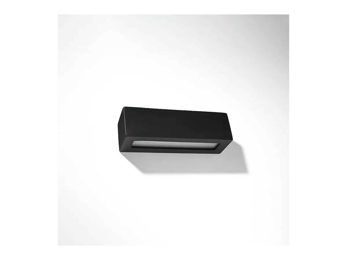 Wandlampen Solara modern aus  Keramik/Glas - 1 lichtquellen 3000K - L.32,5 x H. cm - Schwarz