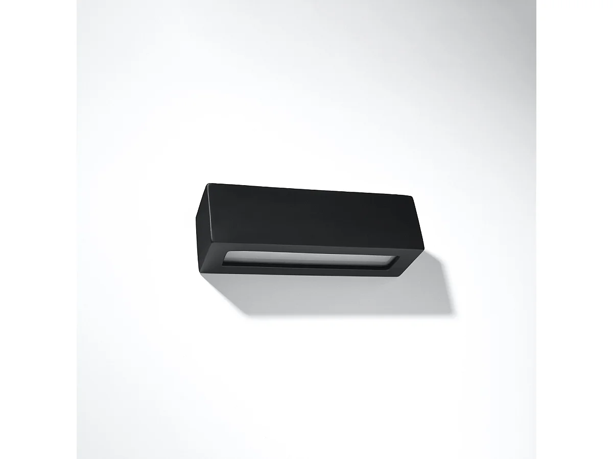 Appliques Solara moderne en céramique/verre - 1 sources lumineuses 3000K - L.32,5 x H.9,5 cm - noir