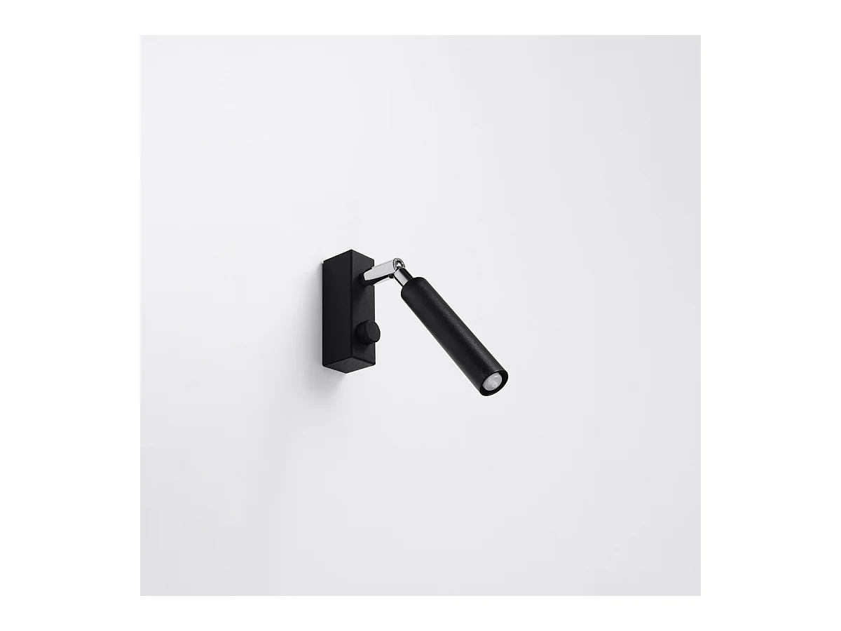 Appliques Astix moderne en aluminium - 1 sources lumineuses 3000K - L.3 x H.20 cm - noir