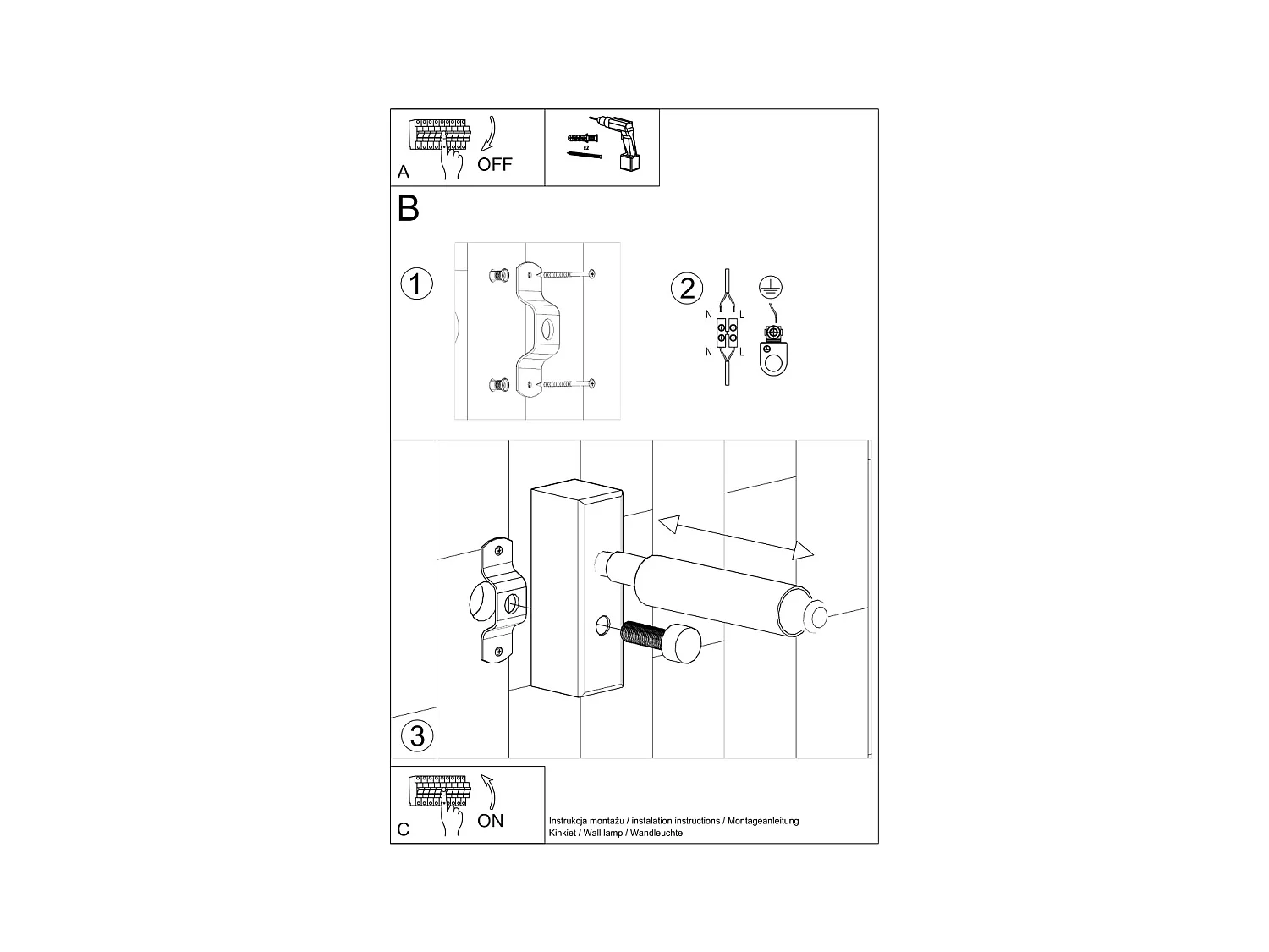 Appliques Astix moderne en aluminium - 1 sources lumineuses 3000K - L.3 x H.20 cm - noir