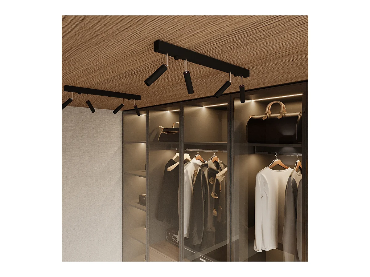 Appliques Astix moderne en aluminium - 1 sources lumineuses 3000K - L.3 x H.20 cm - noir