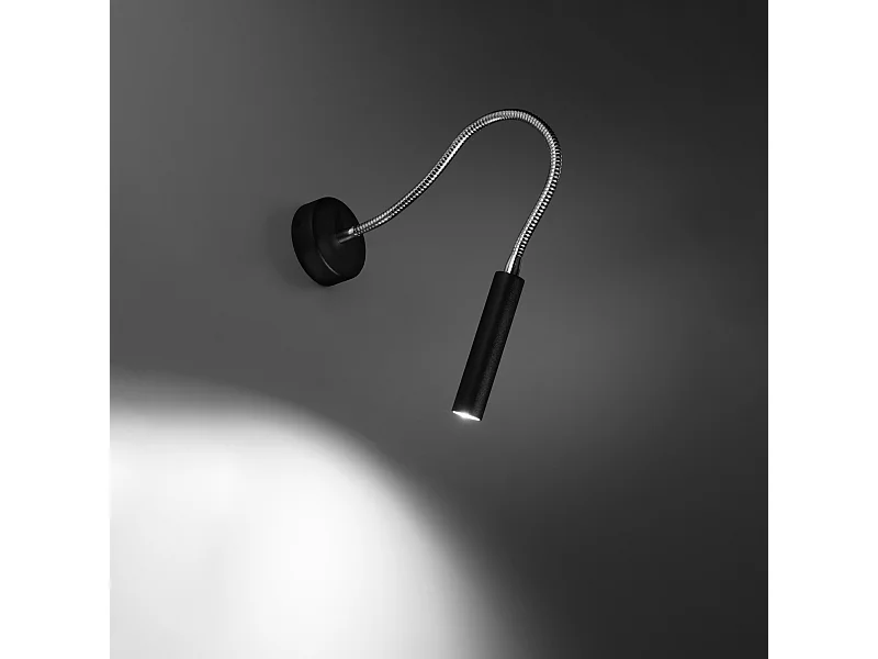 Appliques Xilar moderne en acier - 1 sources lumineuses 3000K - L.8 x H.52 cm - noir