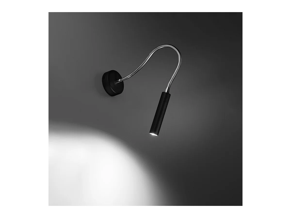 Lampade da parete Xilar moderno di acciaio - 1 sorgenti luminose 3000K - L.8 x A.52 cm - nero