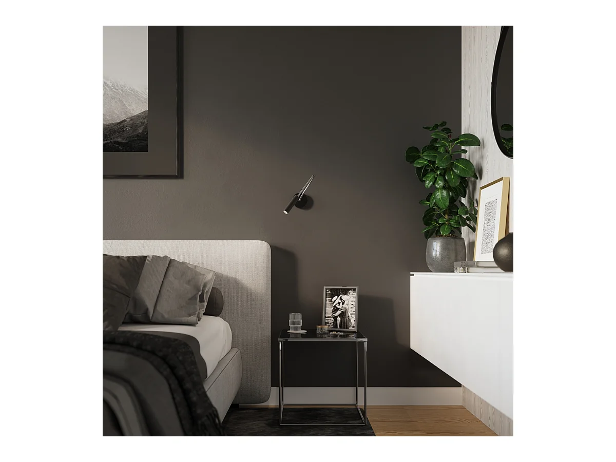 Lampade da parete Xilar moderno di acciaio - 1 sorgenti luminose 3000K - L.8 x A.52 cm - nero