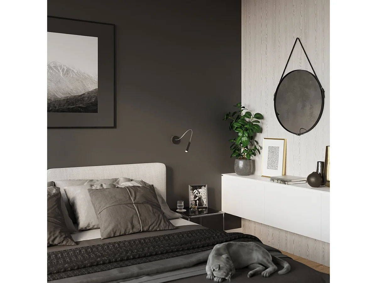 Lampade da parete Xilar moderno di acciaio - 1 sorgenti luminose 3000K - L.8 x A.52 cm - nero