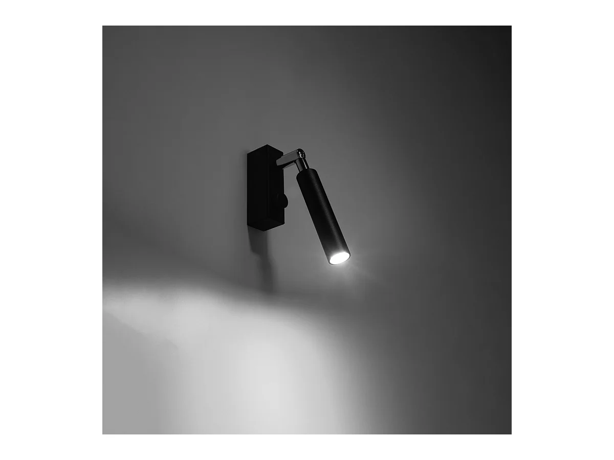 Appliques Astix moderne en aluminium - 1 sources lumineuses 4000K - L.3 x H.20 cm - noir