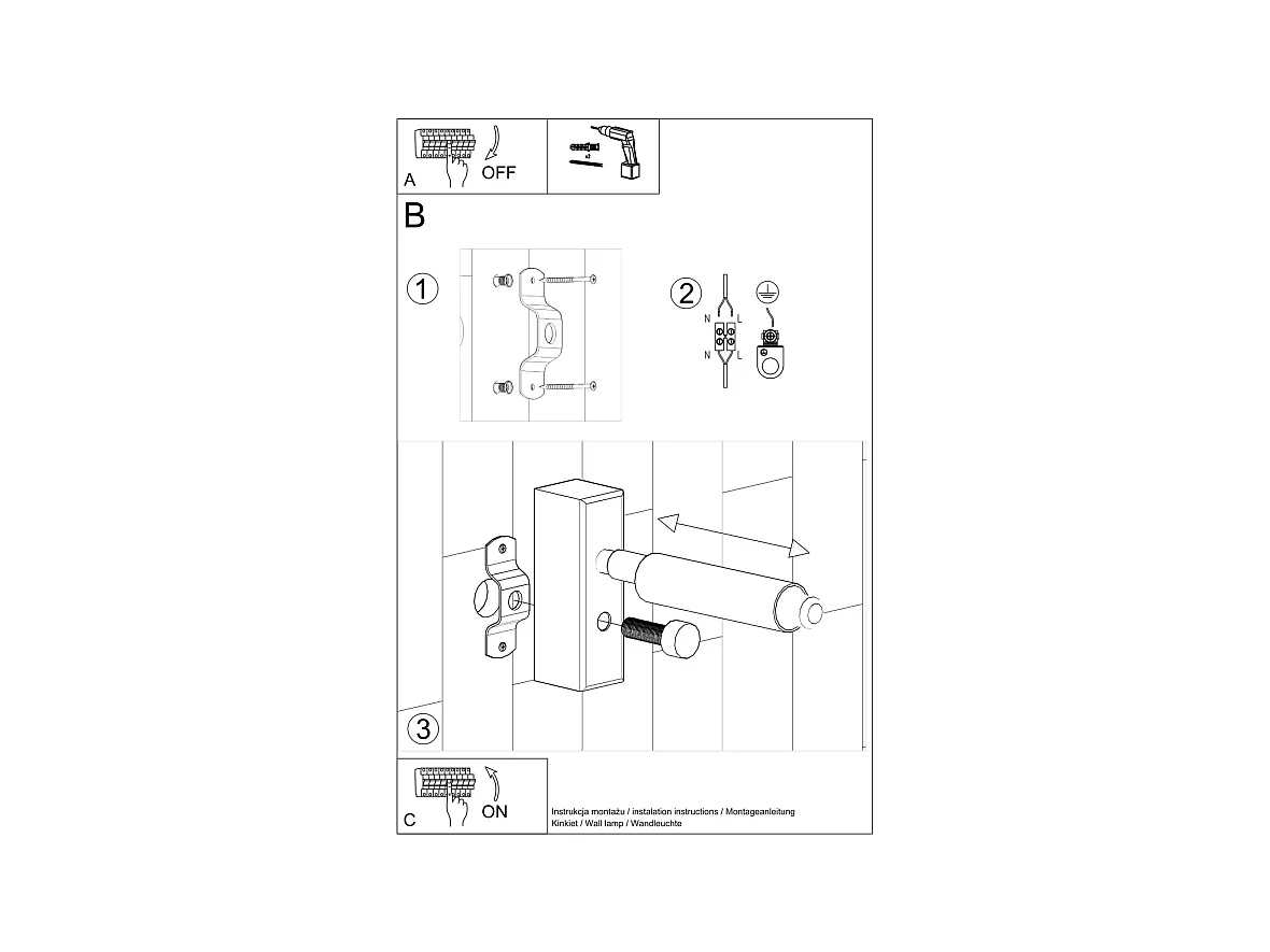 Appliques Astix moderne en aluminium - 1 sources lumineuses 4000K - L.3 x H.20 cm - noir