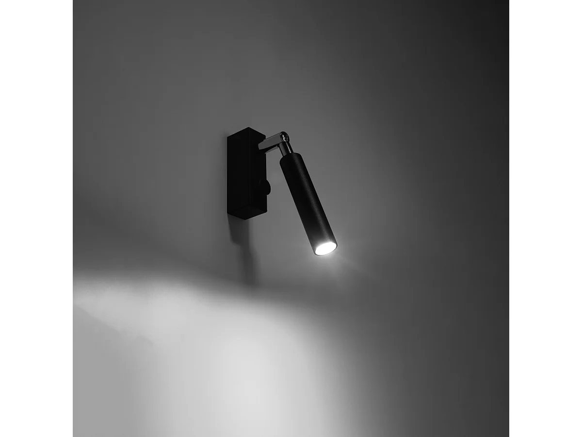 Appliques Astix moderne en aluminium - 1 sources lumineuses 4000K - L.3 x H.20 cm - noir