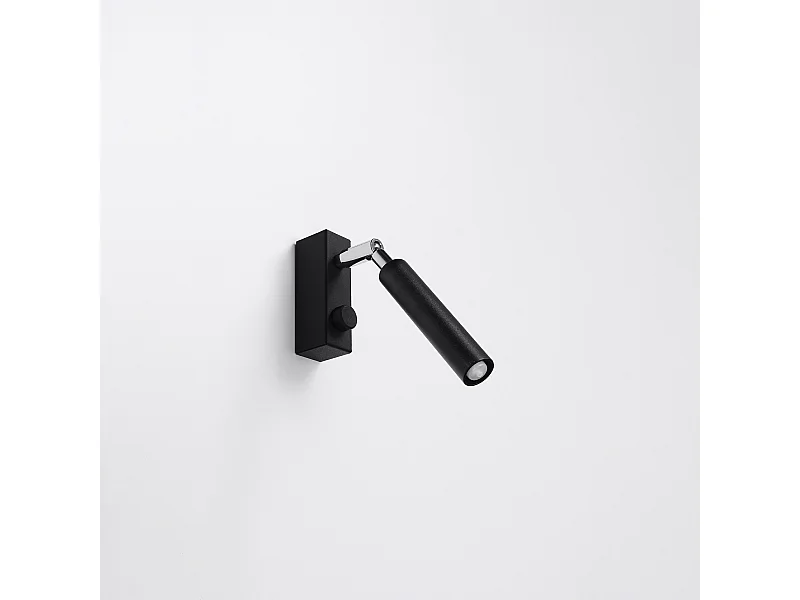 Appliques Astix moderne en aluminium - 1 sources lumineuses 4000K - L.3 x H.20 cm - noir