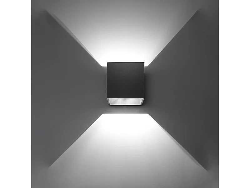 Wandlampen Quadx modern aus  Aluminium - 1 lichtquellen 3000K - L.10 x H. cm - Schwarz