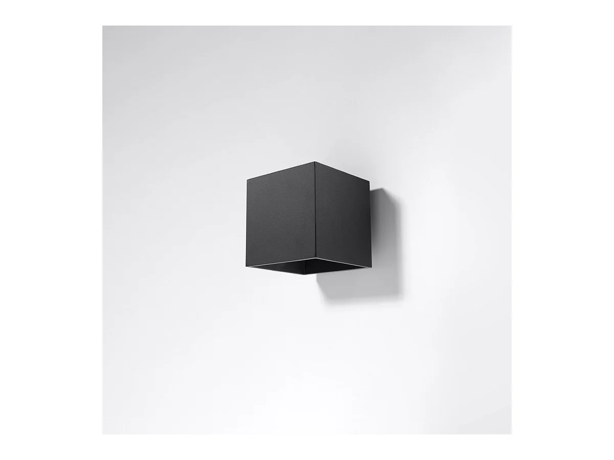 Wandlampen Quadx modern aus  Aluminium - 1 lichtquellen 3000K - L.10 x H. cm - Schwarz