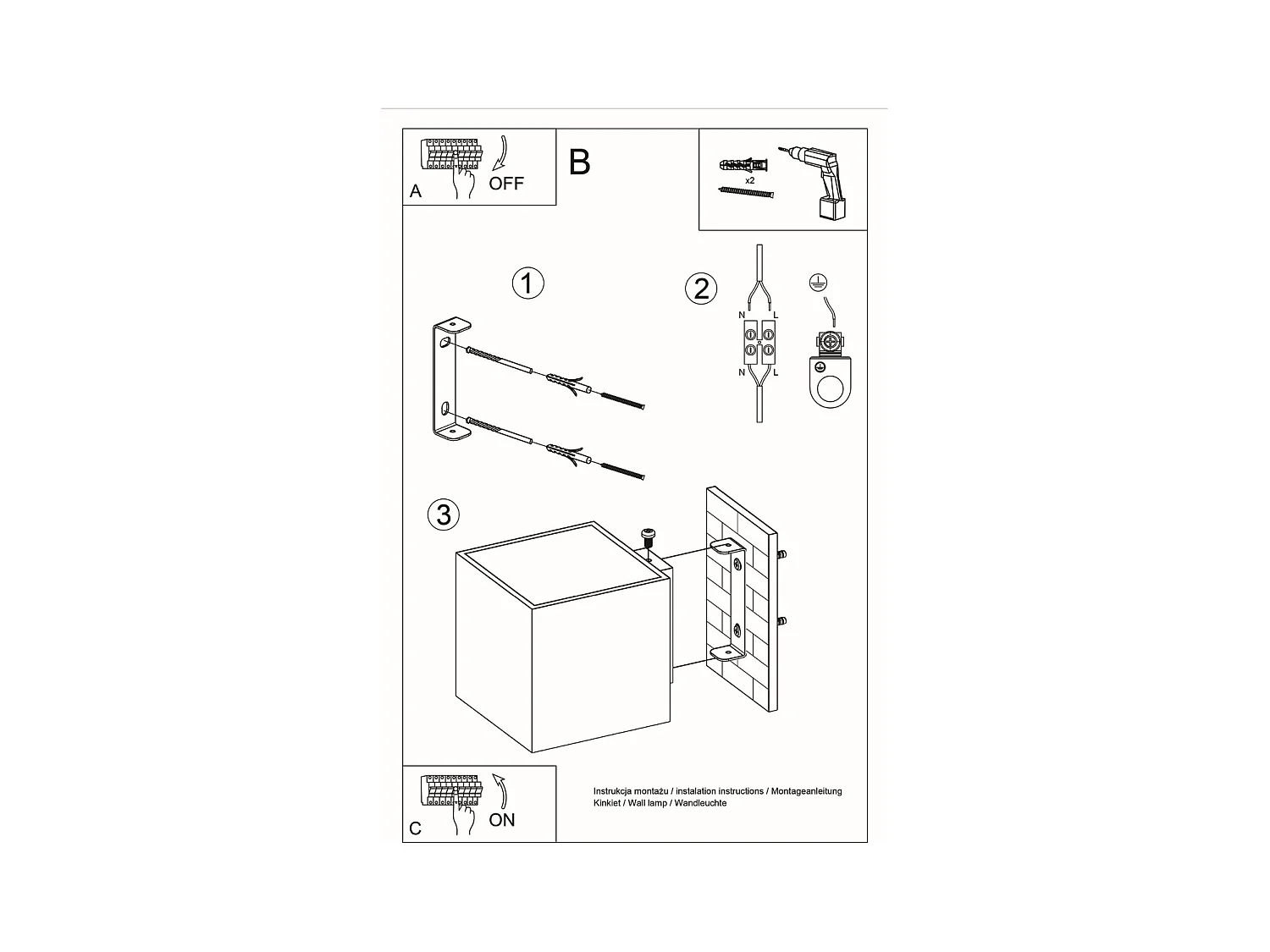 Wandlampen Quadx modern aus  Aluminium - 1 lichtquellen 3000K - L.10 x H. cm - Schwarz