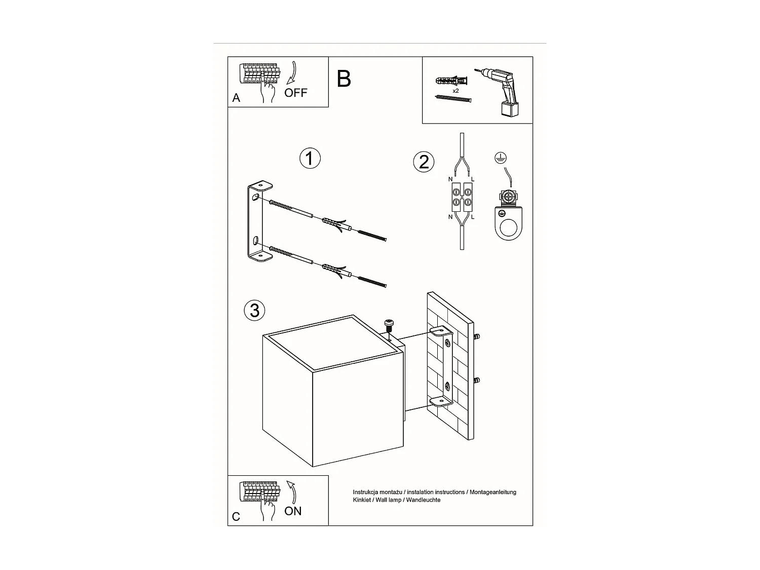 Appliques Quadx moderne en aluminium - 1 sources lumineuses 3000K - L.10 x H.10 cm - noir
