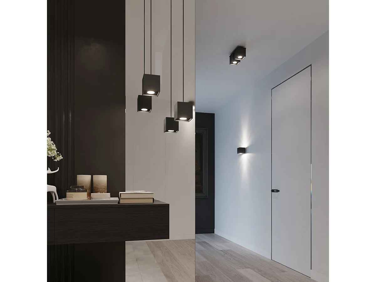 Appliques Quadx moderne en aluminium - 1 sources lumineuses 3000K - L.10 x H.10 cm - noir