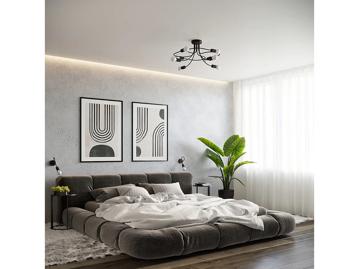 Appliques Varilex industriel en acier - 1 sources lumineuses 4000K - L.23 x H.19 cm - noir