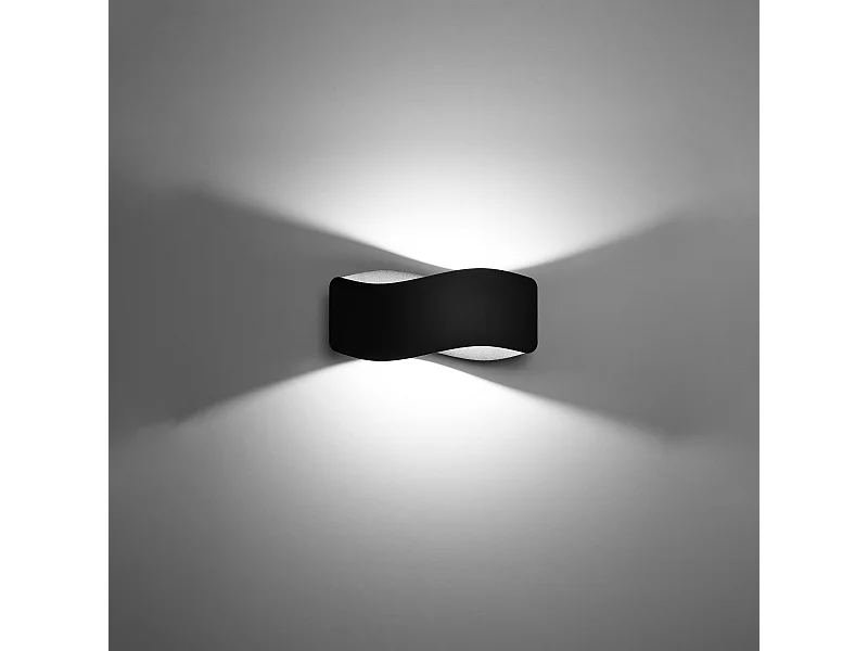 Appliques Zanila moderne en acier - 1 sources lumineuses 3000K - L.30 x H.13 cm - noir