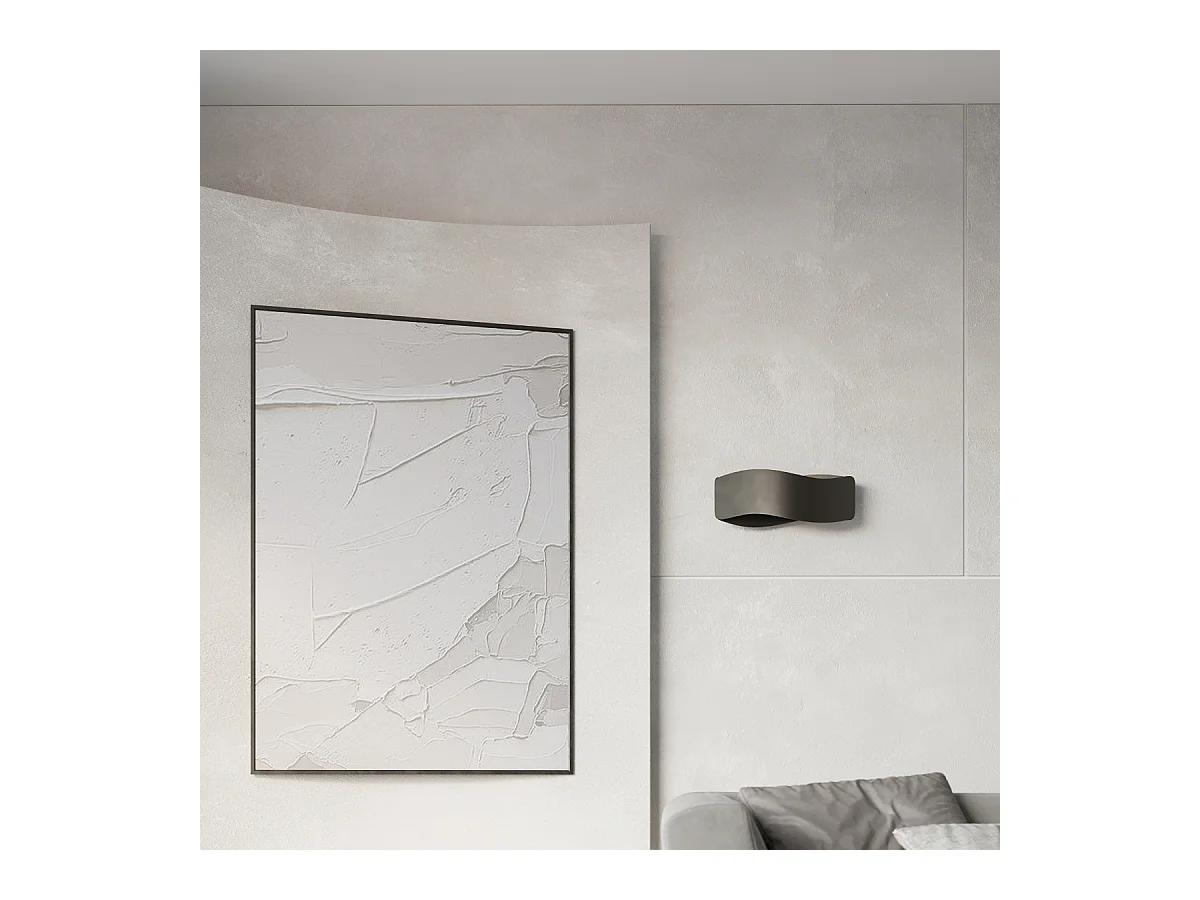 Lampade da parete Zanila moderno di acciaio - 1 sorgenti luminose 3000K - L.30 x A.13 cm - nero