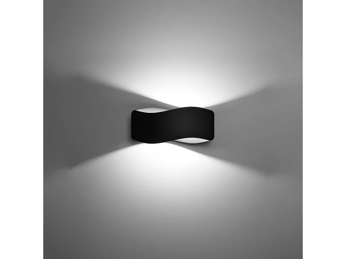Appliques Zanila moderne en acier - 1 sources lumineuses 3000K - L.30 x H.13 cm - noir