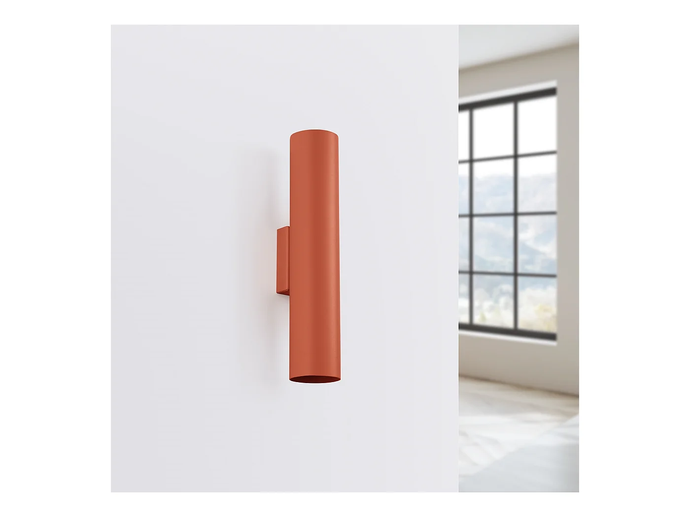 Luminária de parede Toris sótão, aço - 2 fontes de luz 3000K - L.6 x H.30 cm - ocre vermelho