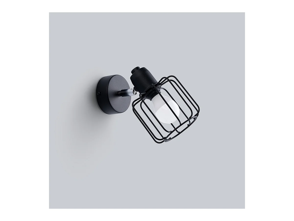 Kinkiety nowoczesny Celubi, stal - 1 źródło światła 3000K - L.14 x H.18 cm - czarny