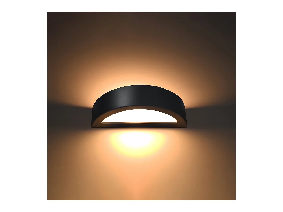 Wandlampen Gloim modern van  - 1 lichtbronnen 4000K - L.40,5 x H.10 cm - zwart