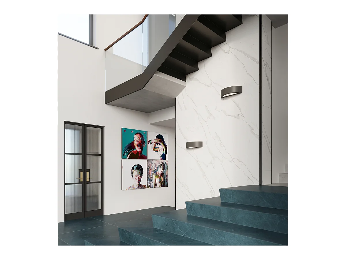 Wandlampen Gloim modern van  - 1 lichtbronnen 4000K - L.40,5 x H.10 cm - zwart