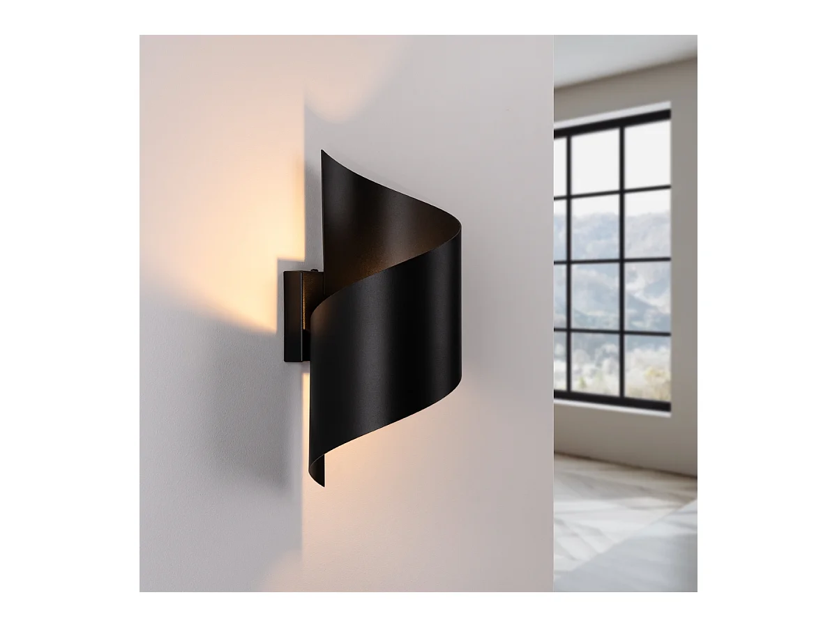 Lampade da parete Zaltonia moderno di acciaio - 1 sorgenti luminose 3000K - L.15 x A.31 cm - nero