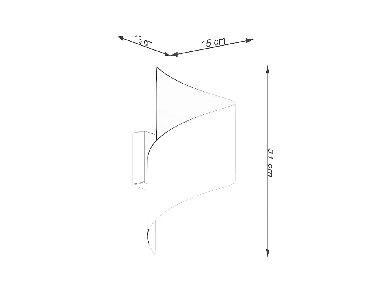 Lampade da parete Zaltonia moderno di acciaio - 1 sorgenti luminose 3000K - L.15 x A.31 cm - nero